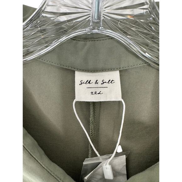 NWT Silk & Salt Olive Green Plus Wide Leg Utility The Rubin Jumpsuit Size XXL - Picture 5 of 14